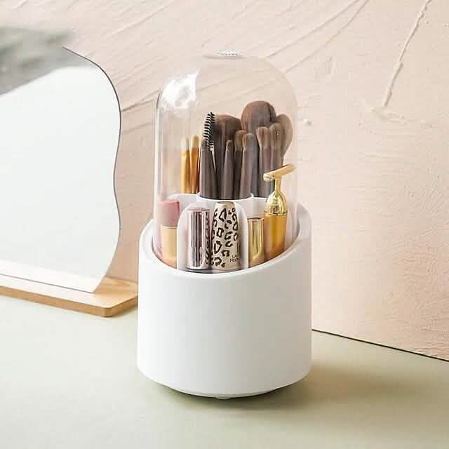 360° Rotating Brush Organizer in white